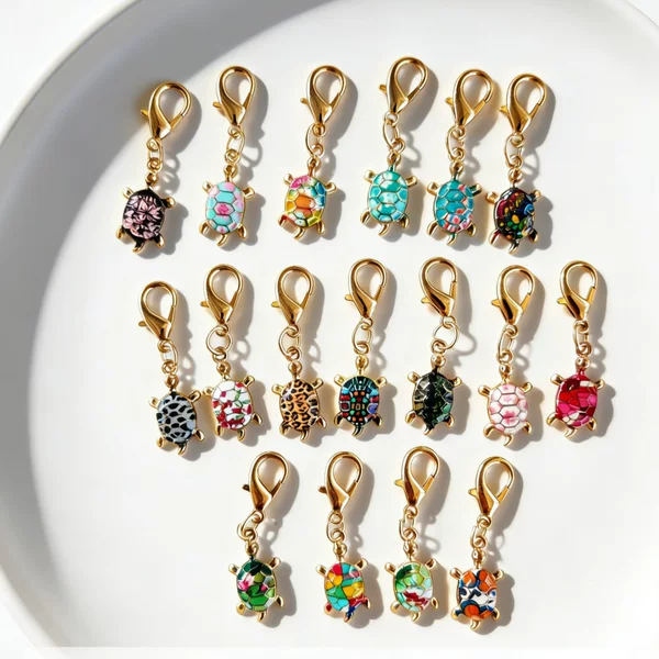 Cross-Border Popular Colorful Enamel Turtle Keychain Pendant Alloy Bag Decoration Creative Small Gift Wholesale in Stock