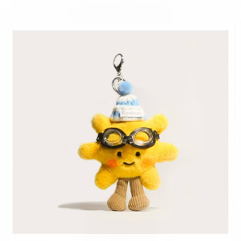 Шляпа в синюю полоску - подвеска в виде подсолнуха