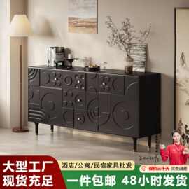 中古风实木马德里斗柜客厅卧室靠墙储物柜复古雕花餐边玄关收纳柜