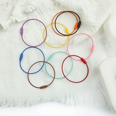 Simple Candy Color Spray Painted Ring Handmade DIY Keychain Accessory Colorful Steel Wire Ring Keychain