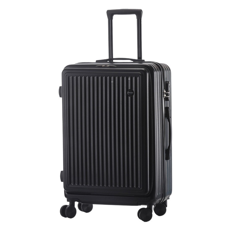 Cubierta delantera abierta equipaje viaje de negocios caja de contraseña caja de embarque caso de la carretilla del estudiante rueda universal caja de cuero al por mayor