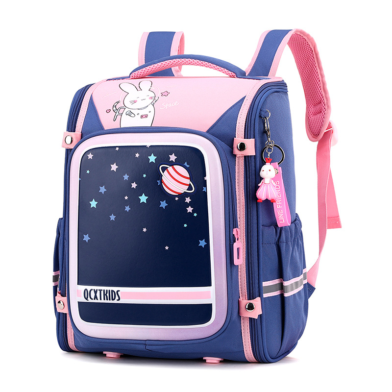 Peces naturales de la escuela primaria estudiante mochila femenina Grado 2-6 completo espacio abierto bolsa de impresión logo de una sola pieza de entrega transfronteriza