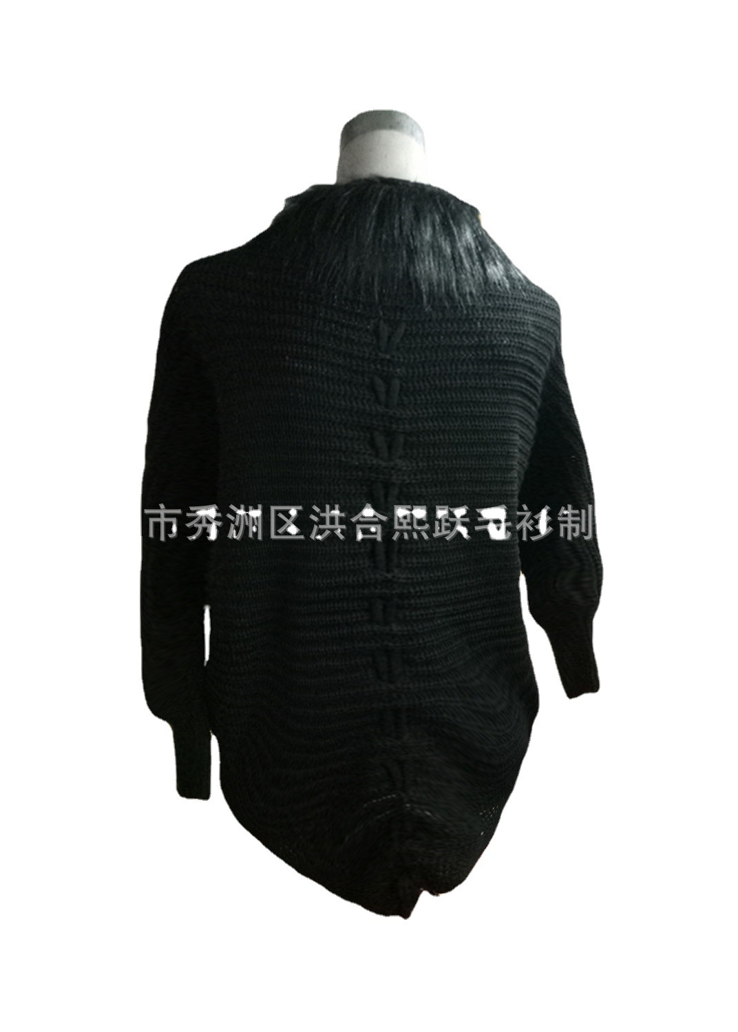 Suéter Cárdigan de Punto Holgado Estilo Europeo y Americano, Nuevo Otoño/Invierno 2025, Talla Grande, Manga Murciélago, Cuello de Piel