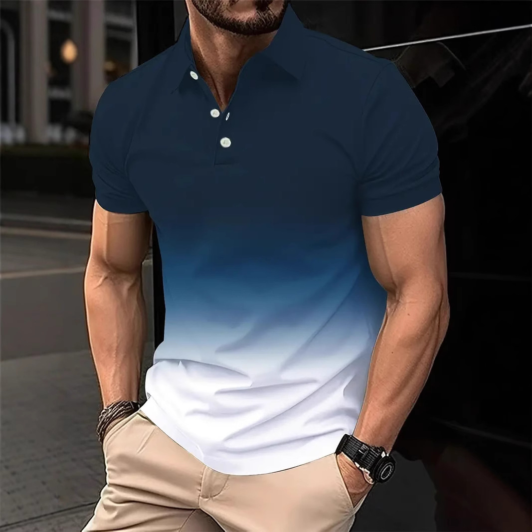 Transfronterizo europeo y americano Amazon AliExpress otoño e invierno camisa polo con botones de manga corta camisa de polo para hombre nuevo MB13