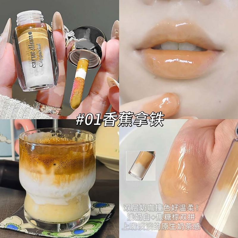 CAPPUVINI Latte doble miel labial, espejo de agua, esmalte labial, cosméticos transfronterizos.
