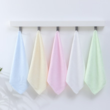 竹纤维方巾幼儿园竹炭小毛巾超柔吸水婴幼儿素色毛圈纯竹纤维手帕