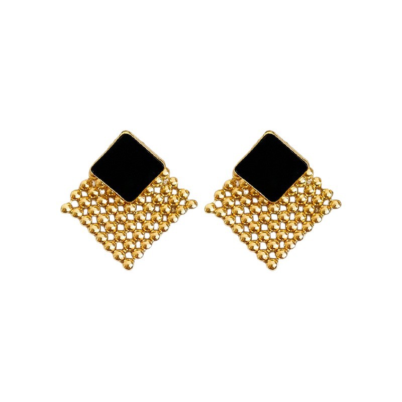 Pendientes en forma de diamante tejidos con aguja de plata Pendientes de temperamento de alta gama de lujo ligero Pendientes de todo fósforo de moda de nicho retro femenino image 6