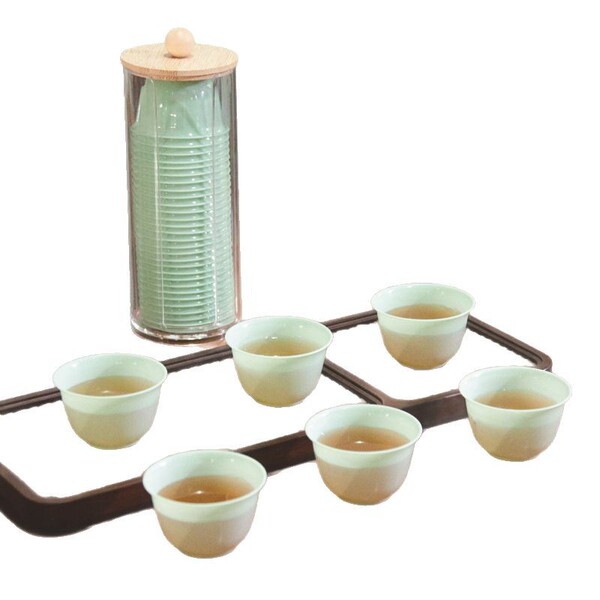 Disposable emerald green tea cup for home use