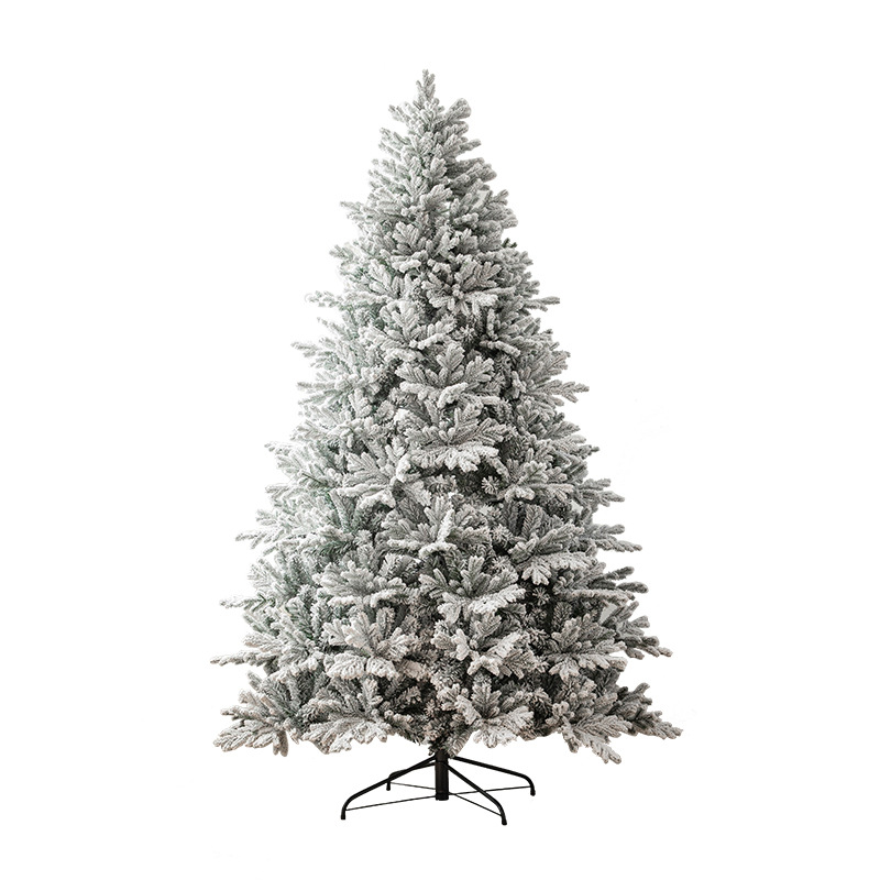 Gran árbol de Navidad cifrado árbol de nieve flocado blanco hoja mixta nieve árbol de simulación decoración de suelo en stock