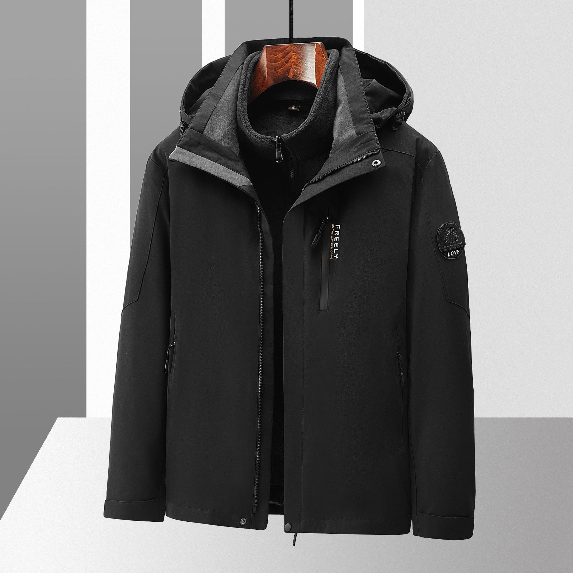 Ropa de asalto al aire libre para hombres 3 en 1 desmontable otoño invierno impermeable a prueba de viento chaqueta de terciopelo tibetana ropa de esquí turística mujer