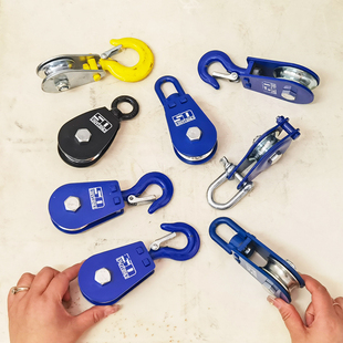 Lifting tackle miniature wire rope hook pulley hook bearing labor-saving lifting ring pulley small iron lifting wheel roller crane