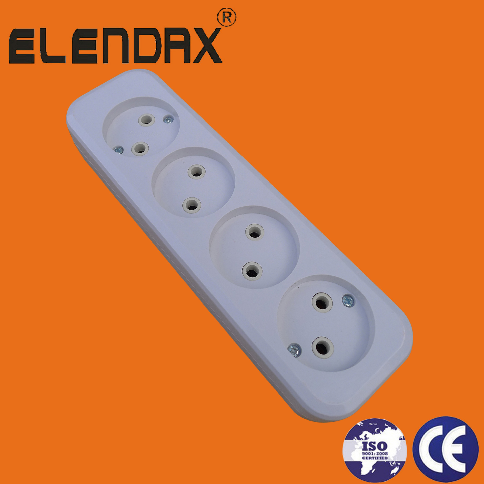 供应可拆卸可接线　四位欧式移动插座（E8004）