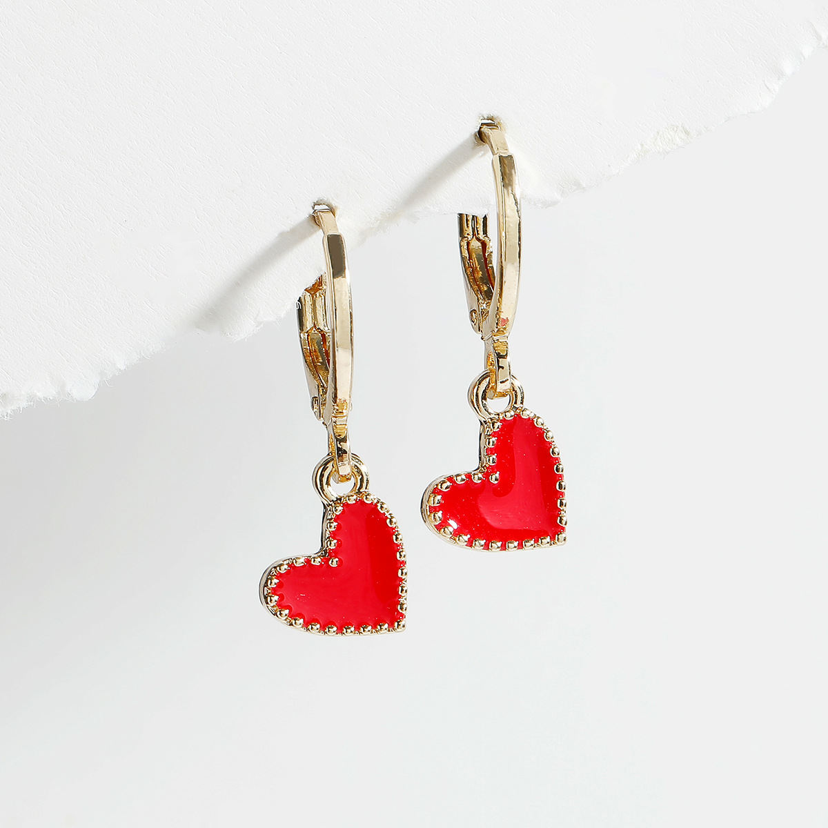 Pendientes De Forma De Corazón De Aceite De Gota De Moda display picture 1