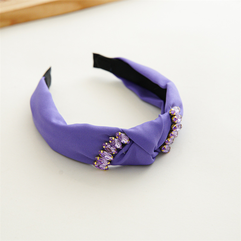 Women's Simple Style Knot Cloth Handmade Inlay Rhinestones Hair Band display picture 11