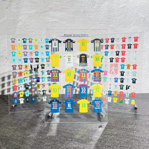 Messi and Ronaldo football star career jersey collection acrylic stand table decoration hand-made poster picture frame