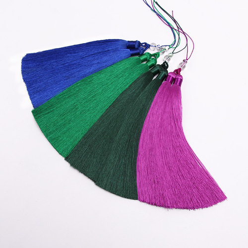 Large single color double tassel beads, double beard polyester silk tassels, car hanging pendants, bookmarks, fans and tassels wholesale