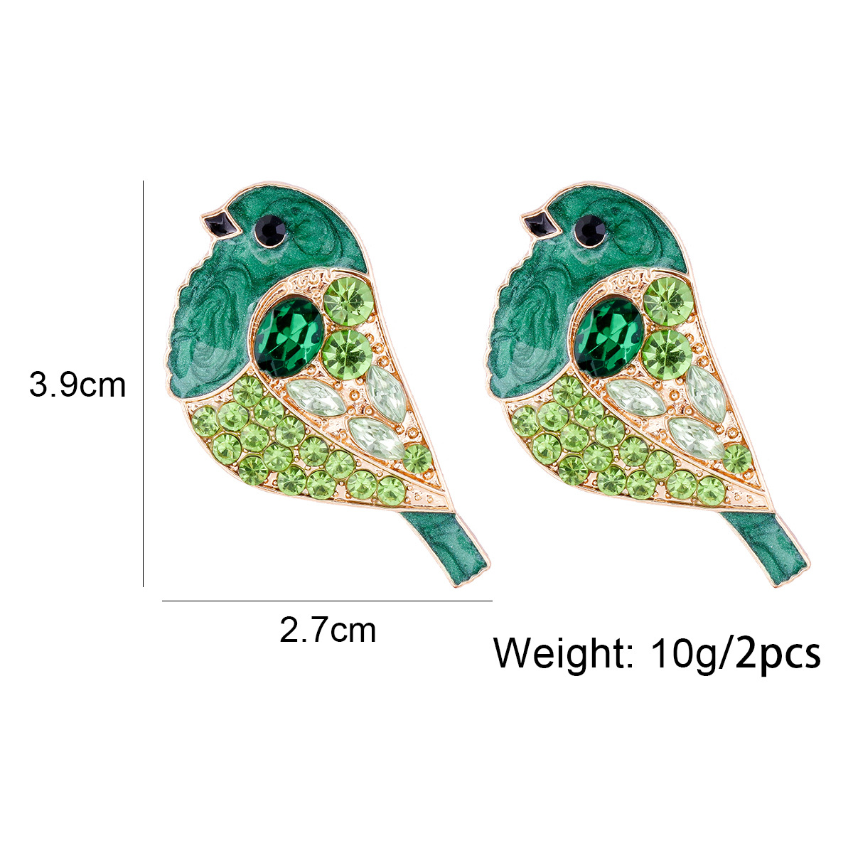 Casual Cute Bird Alloy Zircon Women's Ear Studs 1 Pair display picture 1