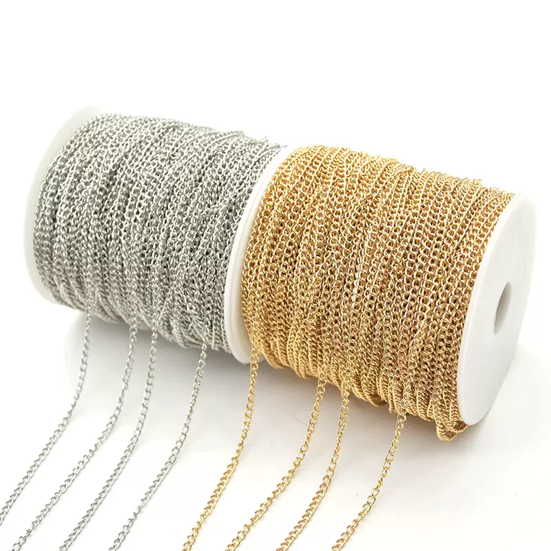 加密铁链尾链DIY饰品配件延长链条古风流苏服饰材料项链手链现货