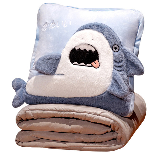 Internet celebrity shark series office lunch break pillow lumbar pillow quilt dual-purpose sofa living room nap blanket two-in-one