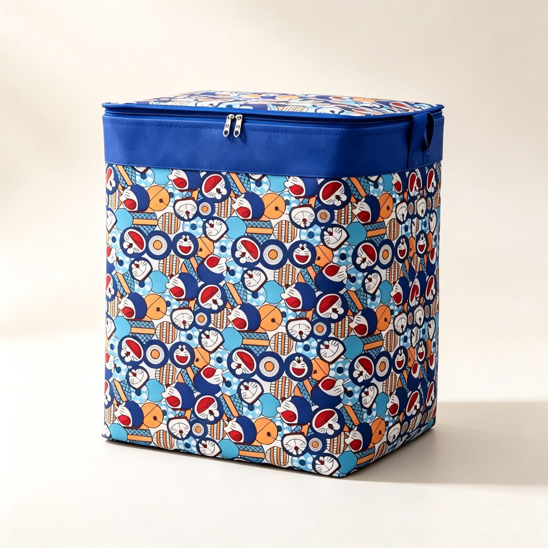 (In Stock, Fast Shipping) Household Zippered Storage Box with Steel Ring and Lid, Moisture-Proof Organizer Bag, Foldable Moving Container