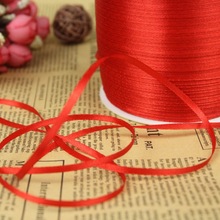 红丝带3mm细红绸布料彩带缎带吊牌绳子婚庆捆扎气球绳子书签绳