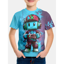 R 64404 Printed kids' casual short sleeve ӡ����ͯ���ж���