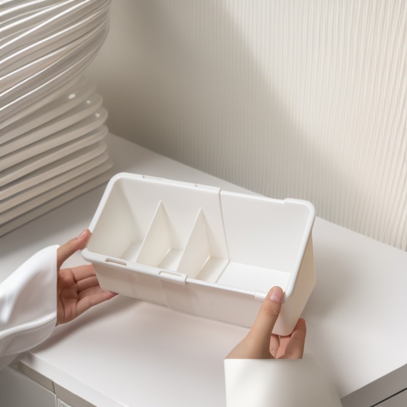 Caja de almacenamiento de gabinete de espejo multifuncional de escritorio de maquillaje ajustable y dividida en maquillaje de almacenamiento de mesa de maquillaje de tocador