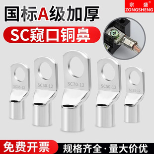 National standard cold-pressed terminal SC peep copper wire nose terminal head wire ear wire crimping terminal copper nose