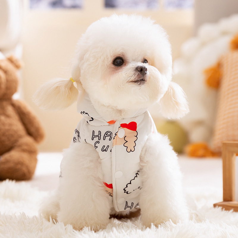 Otoño y invierno perros gruesos calentamiento impresión coreana de animales pequeños chaleco de algodón chaleco Teddy gato ropa de mascotas