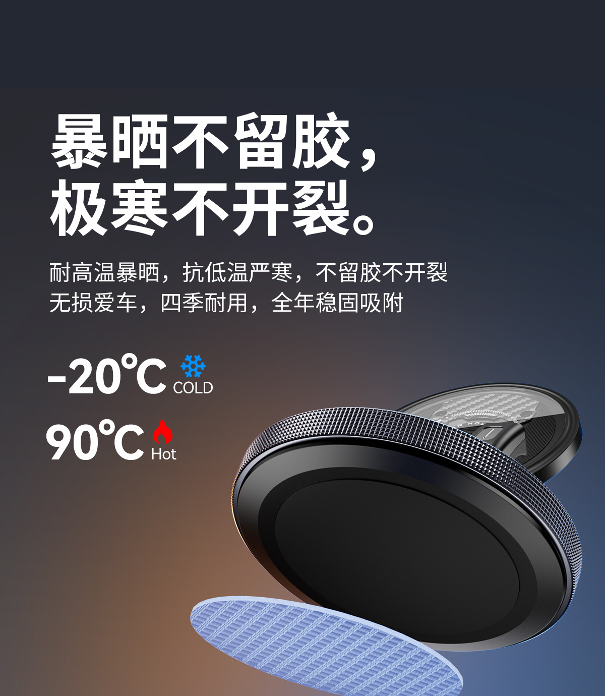 Dashboard Car Phone Holder 360-Degree Adhesive Washable Non-Slip Car Center Console Navigation Support Stand