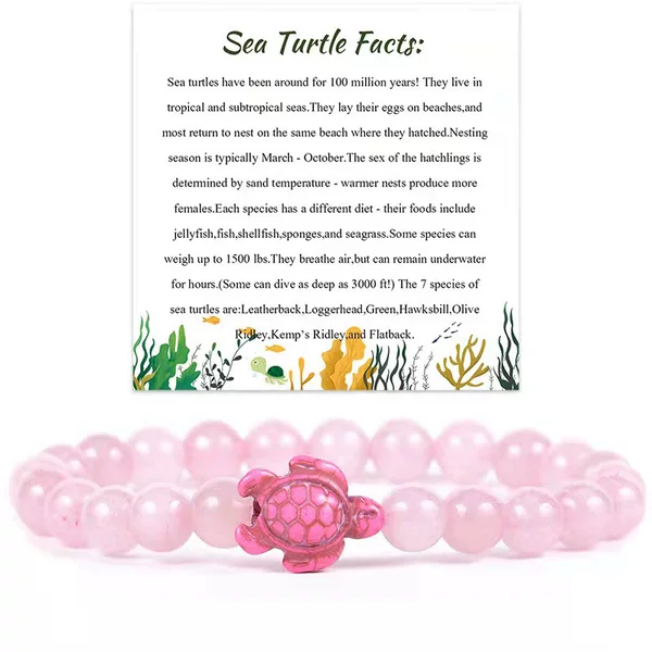 Amazon Explosions White Pine Agate Powder Crystal Bracelet Beach Seaside Turtle Simple Bracelet Wholesale Cross-border