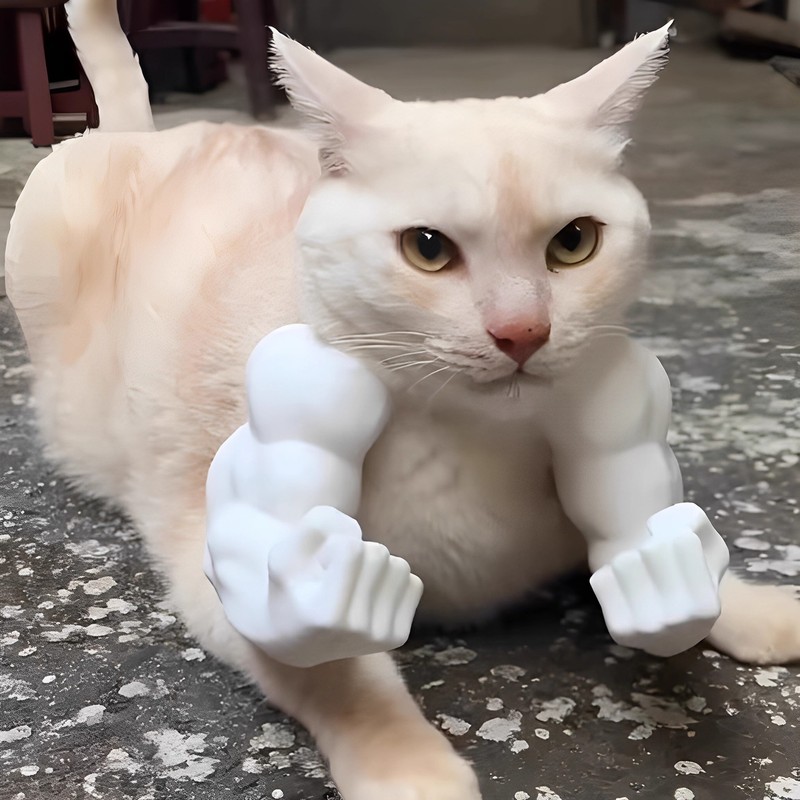 跨境爆款 Cat muscle arm decoration 浩克手臂猫咪肌肉手臂装饰|undefined