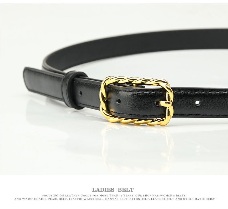 Street Occasion Pu Leather, Alloy Material Casual Solid Color Pu Leather Alloy Women's Leather Belts
