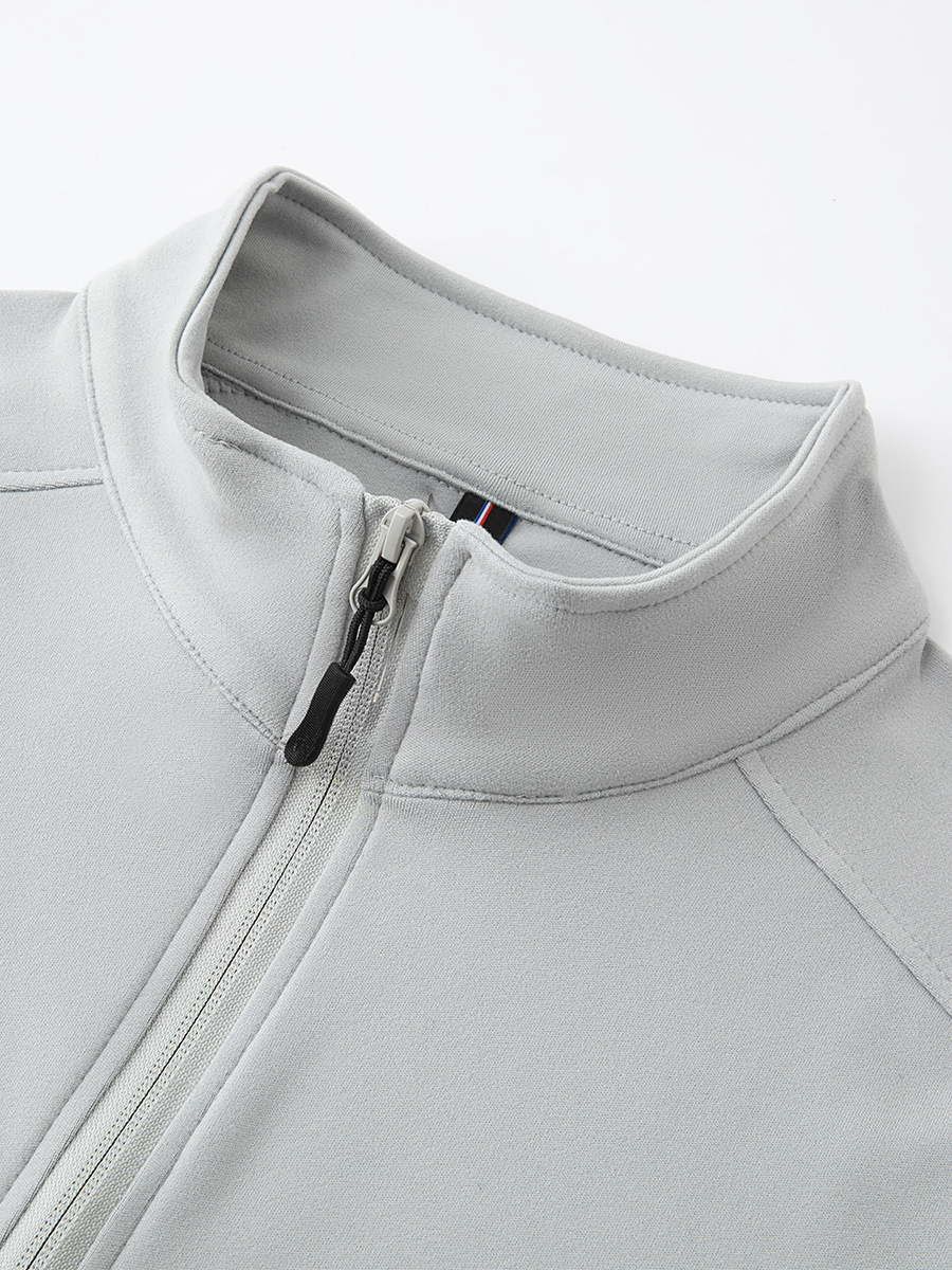 Otoño y invierno de terciopelo de terciopelo de cuello de hombre chaqueta caliente de medio cremallera de cuello alto camiseta de camisa de manga larga