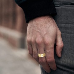 2023 Bestselling Cross Jewelry, European and American Classic 6mm/8mm Engraved Cross Stainlesss Steel Ring