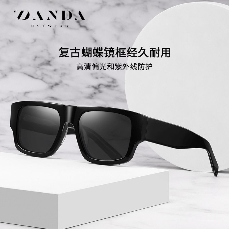 Nuevas gafas de sol polarizadas S32126 Gafas de sol de hombre con marco de hoja de moda Gafas de sol hechas a mano de acetato