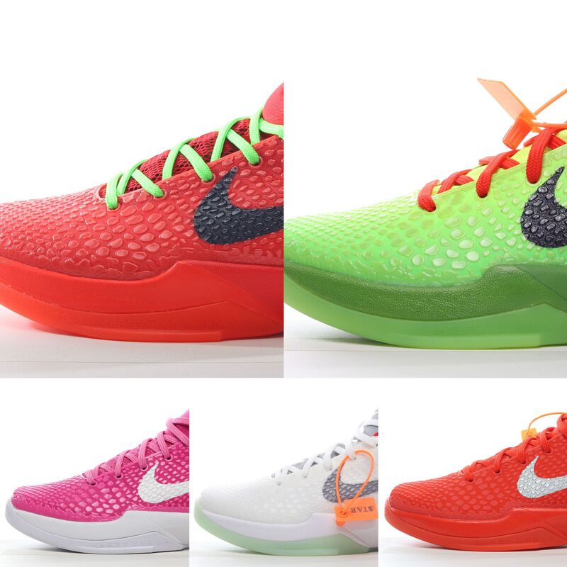 Putian Kobe Zk6 Green Hornet Playoff Basketball Shoes for Men and Women, Actual Basketball Shoes for Couples, Height-Increasing Thick Soles