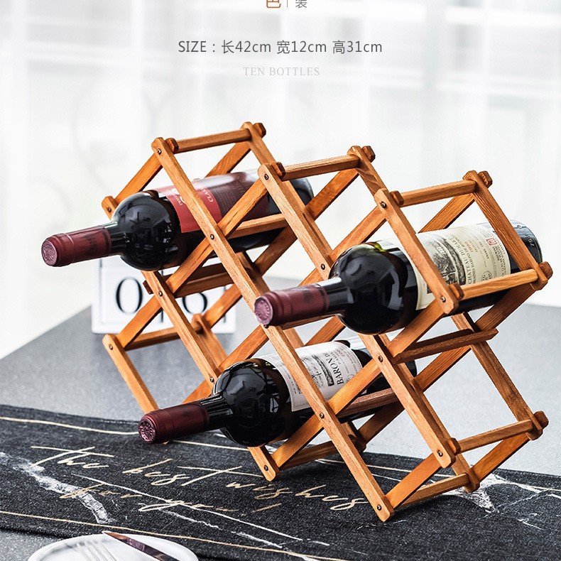 Y madera sólida plegable fábrica de estantes de vino vino vino de madera venta directa estante de almacenamiento de botellas de vino estante de exhibición de vino