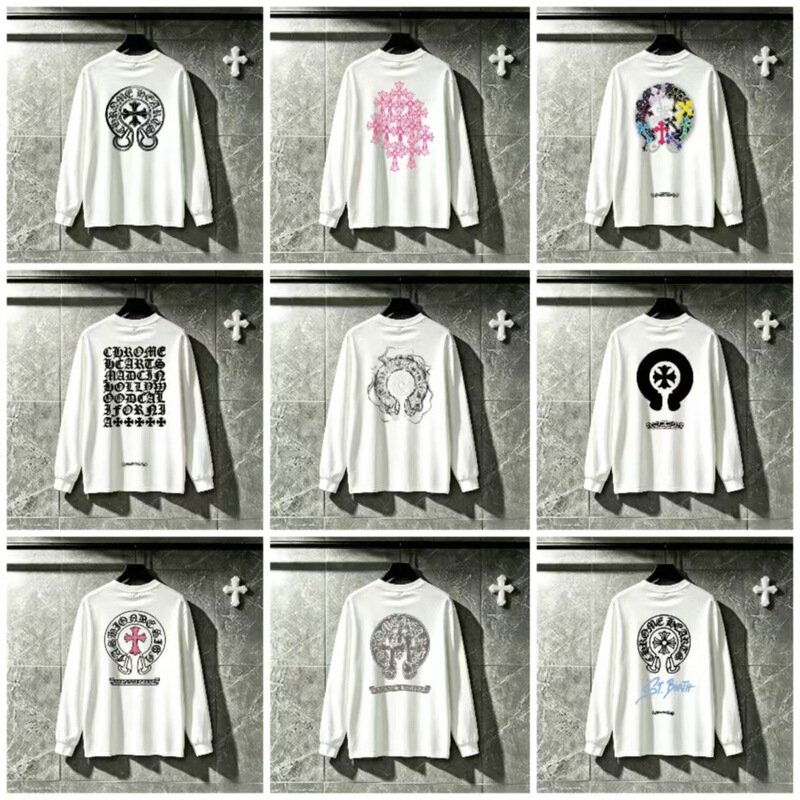 Cross-border authentic 26S trendy spring/autumn collection, high-quality double-yarn men's and women's printed long-sleeve loose-fit T-shirt Cross-border authentic 26S trendy spring/autumn collection, high-quality double-yarn men's and women's printed long-sleeve loose-fit T-shirt