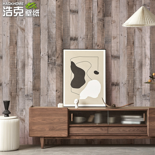 Hulk thickened 3D three-dimensional wall renovation self-adhesive wood grain wallpaper simulated wooden board retro industrial style wallpaper