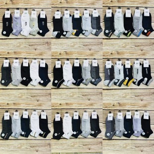 Summer men's short tube socks mesh breathable men's socks solid color simple flower business men's socks wholesale spot