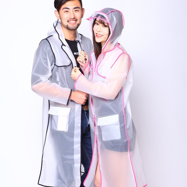 Korean Style Moxa Sand Long Raincoat Adult Outdoor Single Hiking Poncho with Hat Thickened for Men and Women