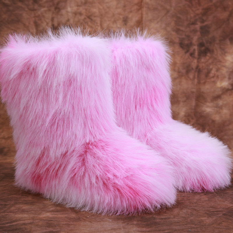 Fabricantes al por mayor 2025 primavera nuevo estilo tie-dye how botas de nieve otoño e invierno botas de piel al aire libre para mujer