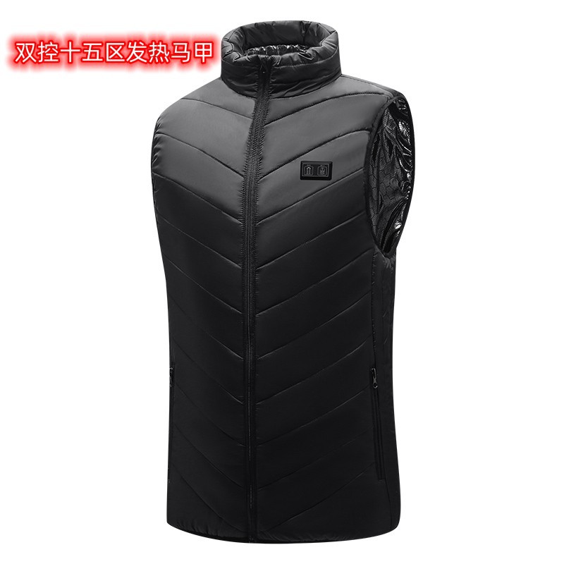 Chaleco de calefacción inteligente 2 a 15 distrito invierno cálido ropa de calefacción USB chaleco eléctrico ventas directas de la fábrica