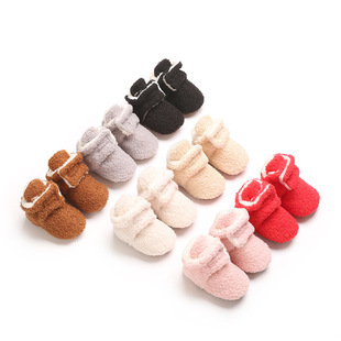 Cross-border autumn and winter baby plush casual soft bottom non-slip wear-resistant fashion versatile indoor and outdoor toddler shoes socks