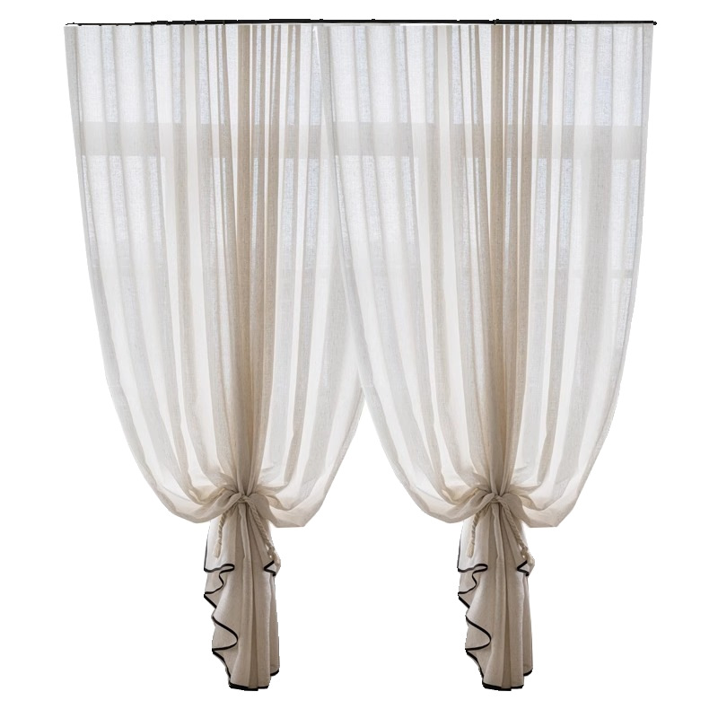 French retro curtains The curtain transmittance of the black border…