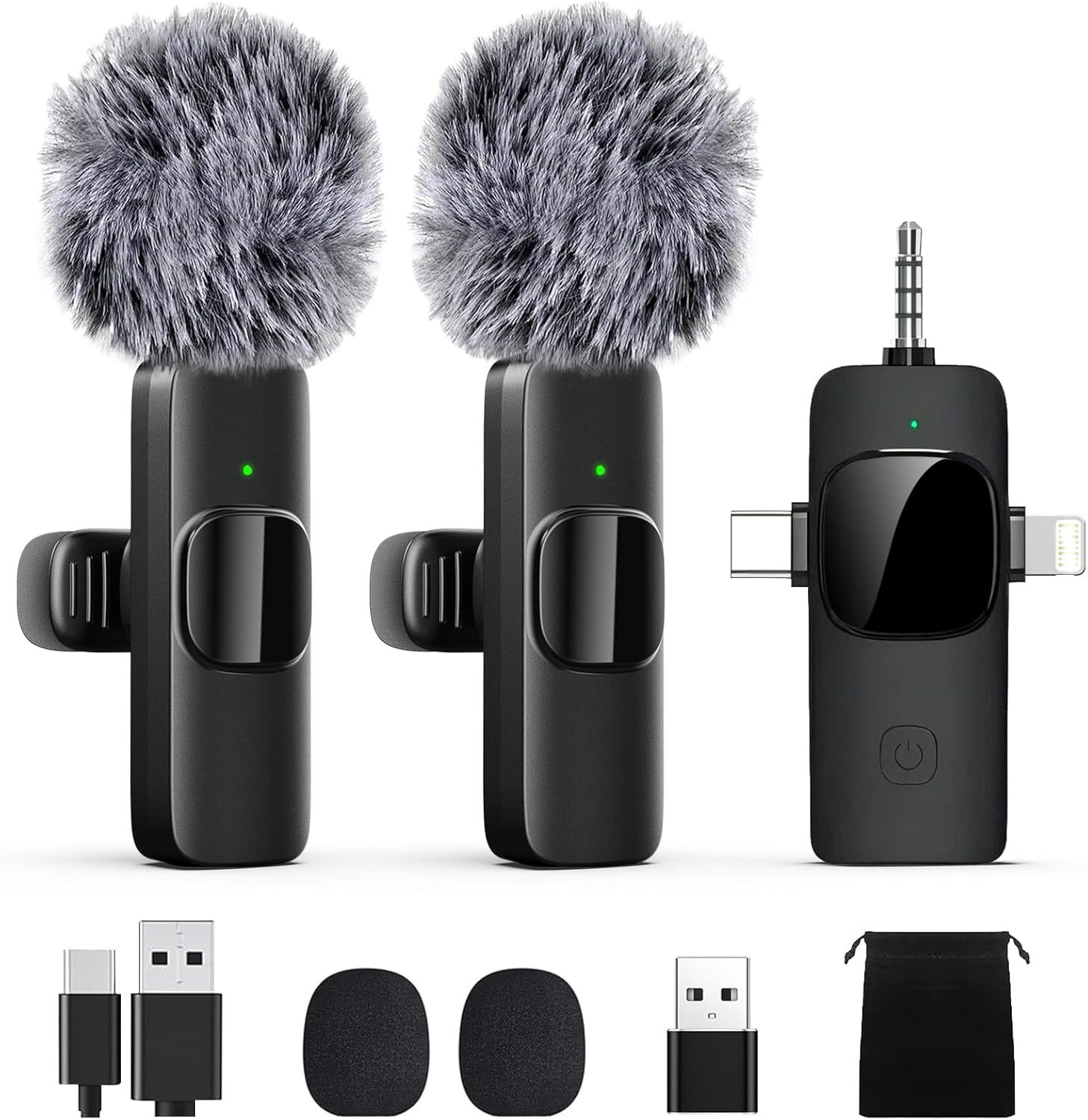 Transfronterizo K15 micrófono de collar inalámbrico teléfono móvil mini micrófono de transmisión en vivo 3 - en - 1 grabación de radio reducción de ruido MacK1