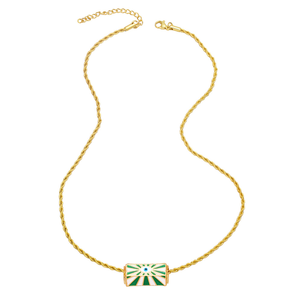 2022 new devilu0027s eye copper gold-plated dripping oil necklace