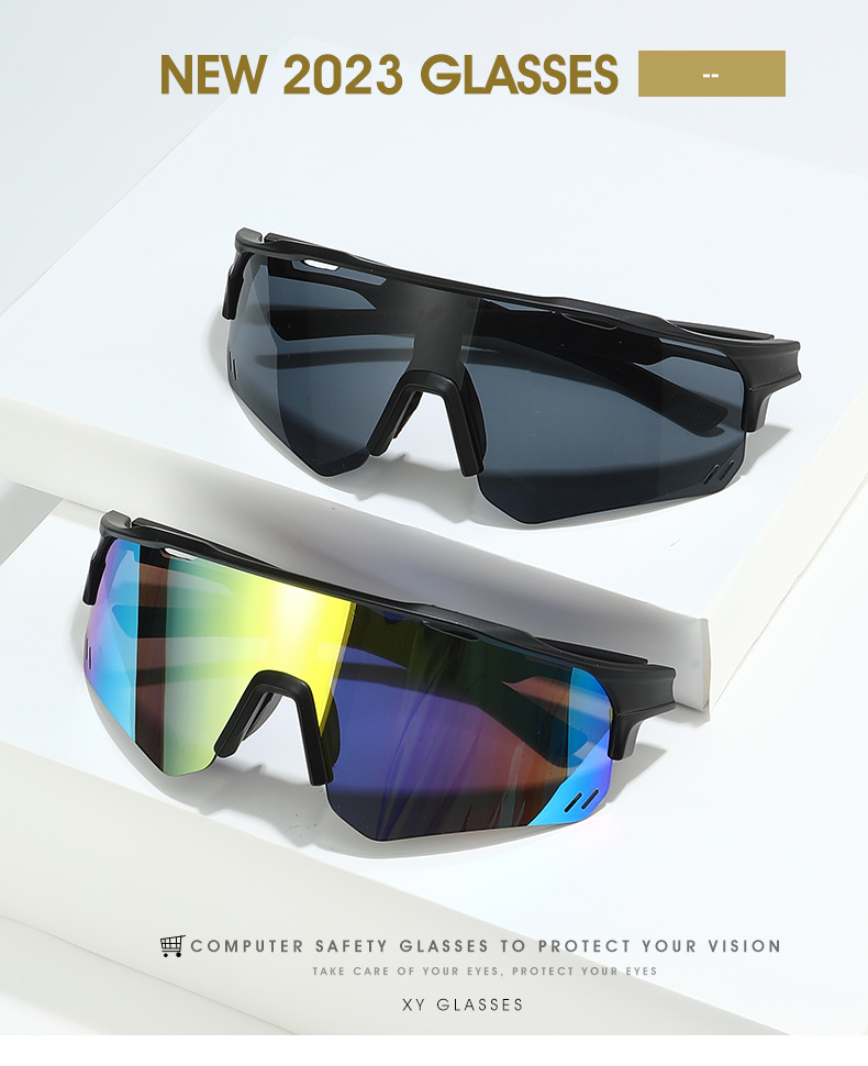 Casual Color Block Pc Special-shaped Mirror Ring Full Frame Sports Sunglasses display picture 1