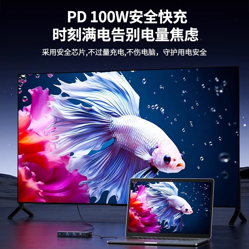 Akasis Type-c ドッキング ステーション VGA ギガビット ネットワーク ポート PD100W 4 スクリーン ディスプレイ 4K プロジェクション ノートブック Mac|undefined